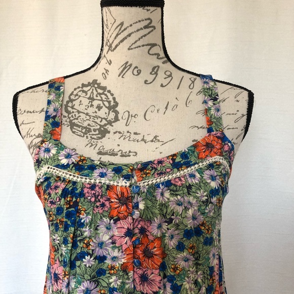 Wild Fable Womens Dress Floral XS Green/Orange - Picture 3 of 12